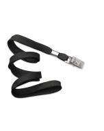 Cordoncino piatto 10 mm - NERO - con clip bulldog (conf. da 100 pz.)