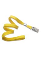 Cordoncino piatto 10 mm GIALLO - con clip bulldog (conf. da 100 pz.)