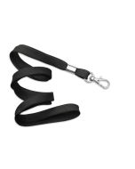 Cordoncino piatto 10 mm NERO con moschettone (conf. da 100 pz.)