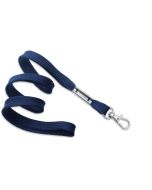 Cordoncino piatto 10 mm blu navy con moschettone (conf. da 100 pz.)