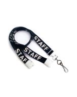Cordoncino piatto 16mm NERO con stampa "STAFF" (100 pz.)