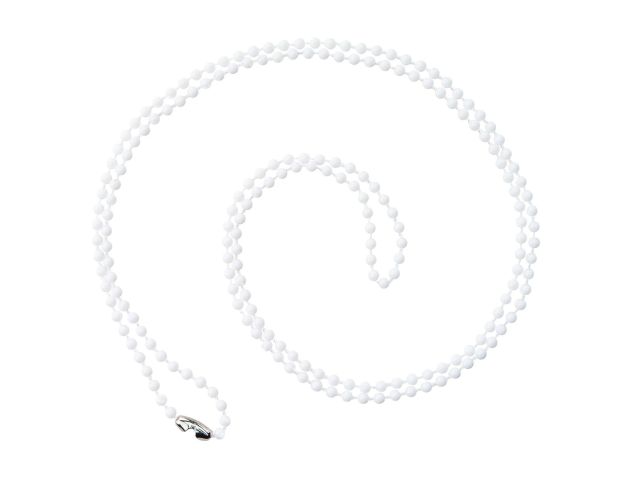 Catenella a perline in plastica bianca 80cm