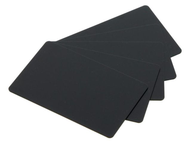 800050-158 - Card in PVC, 0,76 mm, nera mattata per alimenti