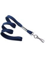 Cordoncino piatto 10 mm BLU NAVY-gancio in metallo