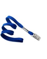 Cordoncino piatto 10 mm BLU ROYAL con clip bulldog (conf. da 100 pz.)