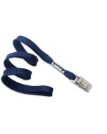 Cordoncino piatto 10 mm BLU NAVY - clip bulldog