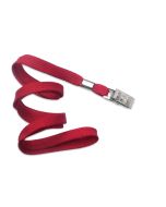 Cordoncino piatto 10 mm ROSSO - con clip bulldog