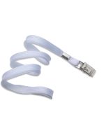 Cordoncino piatto 10 mm BIANCO - con clip bulldog