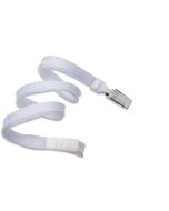 Cordoncino piatto 10mm BIANCO con clip bulldog