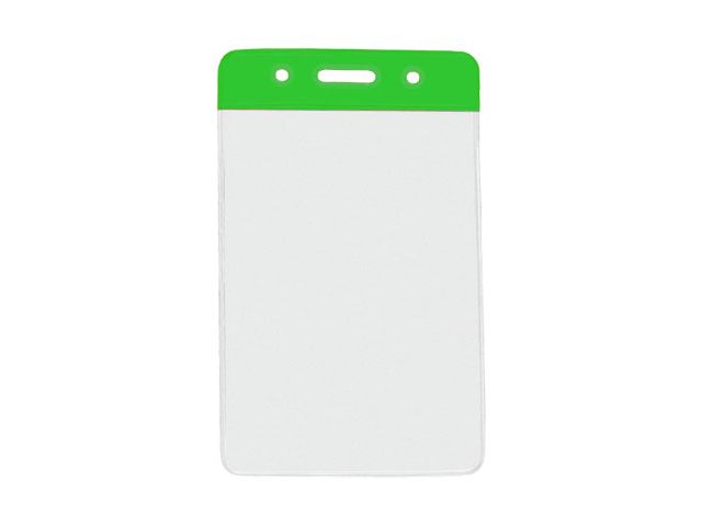 Portabadge verticale in vinile - top colorato verde (100 pz.)