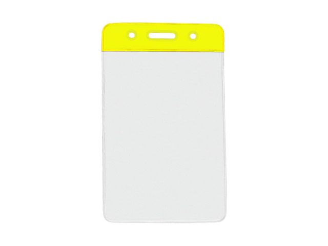 Portabadge verticale in vinile - top colorato giallo (100 pz.)
