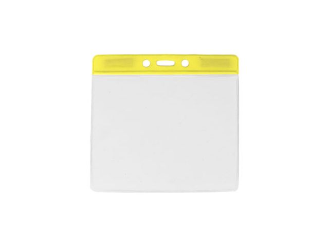 Portabadge large per eventi - top giallo (100 pz.)
