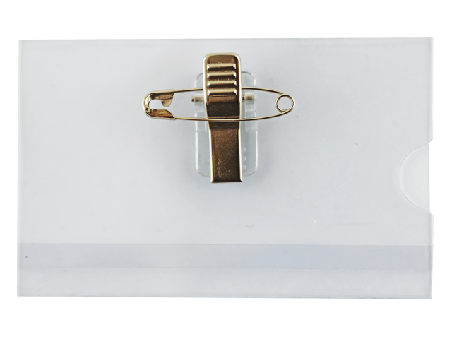Partabadge orizz. in ACETATO con Spilla/clip (100 pz.)