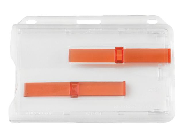 Portabadge per 2 card - disp. di scorrimento rosso (100 pz.)
