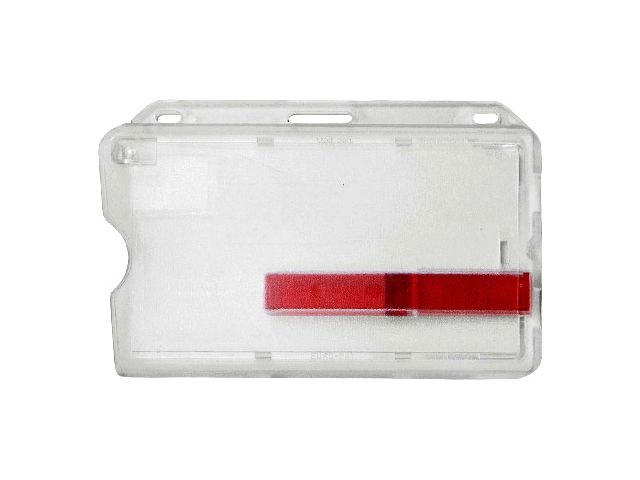 Portabadge orizzontale con disp. scorrimento rosso (100 pz.)