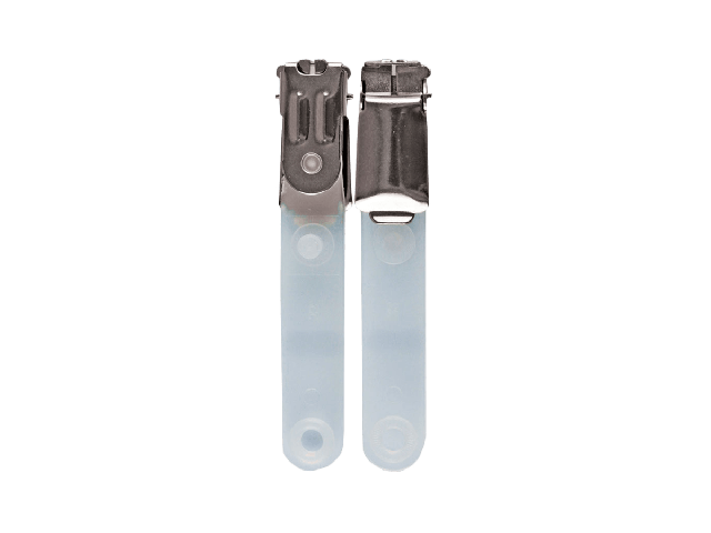 Clip in metallo con bretella in nylon modellato  (conf. da 100 pz.)
