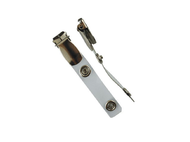 Clip in metallo con bretella in vinile modellato  (conf. da 100 pz.)