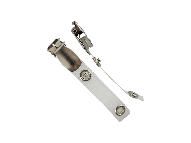 Clip in metallo con bretella in vinile rinforzato (conf. da 100 pz.)