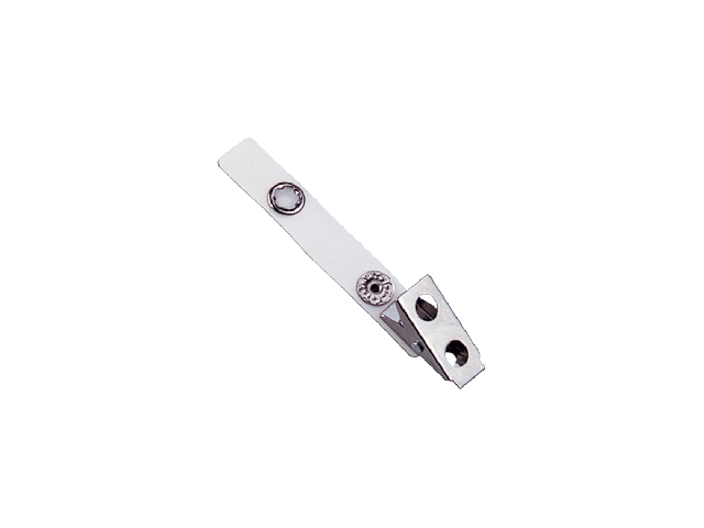 Clip a coccodrillo in met. con bretella in vinile (conf. da 100 pz.)