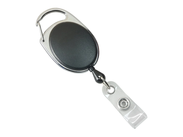 Yoyo portabadge con moschettone Premiere - nero traslucido (conf. da 100 pz.)