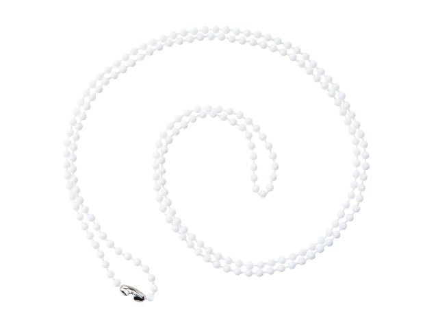 Catenella a perline in plastica bianca 80cm  (conf. da 100 pz.)