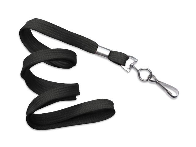 Cordoncino piatto 10 mm NERO - gancio in metallo (conf. da 100 pz.)