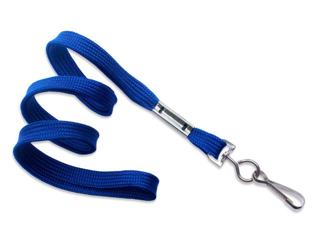 Cordoncino piatto 10 mm - BLU ROYAL - con gancio in metallo (conf. da 100 pz.)