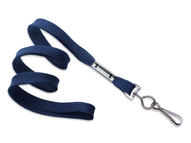 Cordoncino piatto 10 mm BLU NAVY-gancio in metallo (conf. da 100 pz.)
