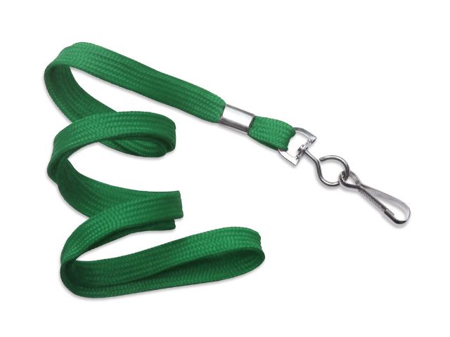 Cordoncino piatto 10 mm VERDE - gancio in metallo (conf. da 100 pz.)