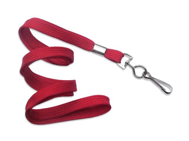 Cordoncino piatto 10 mm ROSSO - gancio in metallo (conf. da 100 pz.)