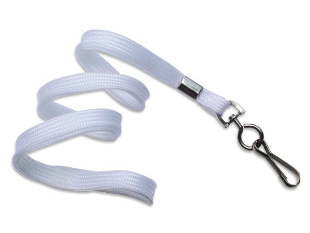 Cordoncino piatto 10 mm BIANCO - gancio in metallo (conf. da 100 pz.)