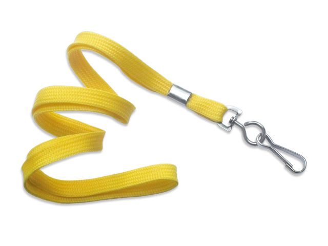 Cordoncino piatto 10 mm GIALLO - gancio in metallo (conf. da 100 pz.)