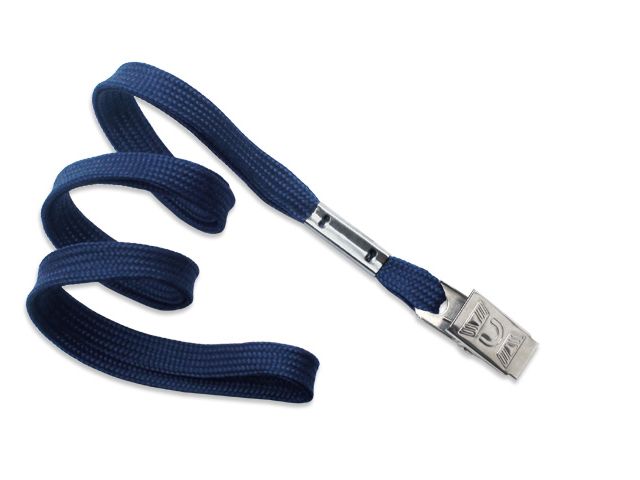 Cordoncino piatto 10 mm BLU NAVY - clip bulldog (conf. da 100 pz.)
