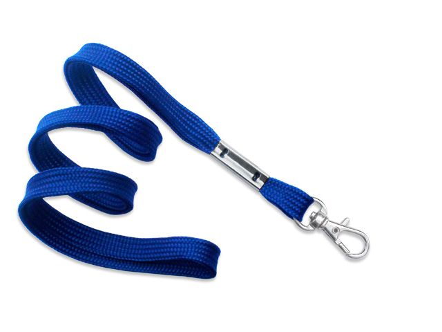 Cordoncino piatto 10 mm BLU ROYAL con moschettone (conf. da 100 pz.)