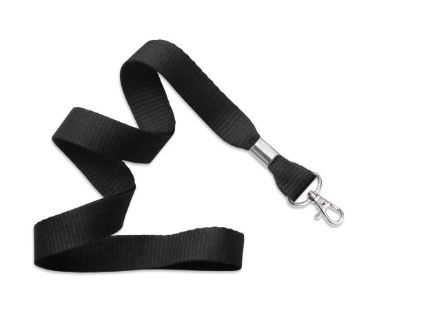 Cordoncino ondulato 16 mm NERO con moschettone (conf. da 100 pz.)