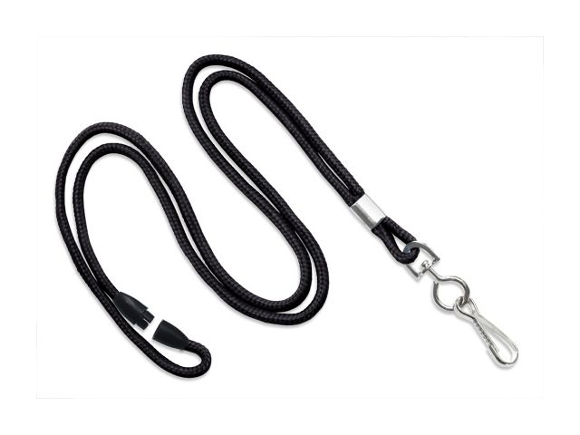 Cordoncino tubolare 3mm NERO con gancio e sgancio (conf. da 100 pz.)