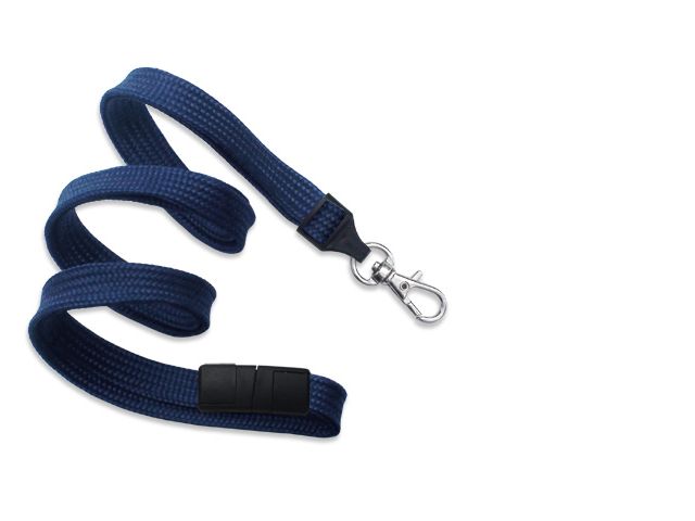 Cordoncino piatto 10mm BLU NAVY moschettone e sgancio (conf. da 100 pz.)