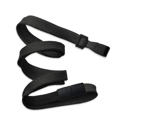 Cordoncino piatto 10mm NERO con clip e sgancio (conf. da 100 pz.)