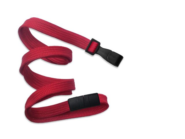 Cordoncino piatto 10mm ROSSO con clip e sgancio (conf. da 100 pz.)