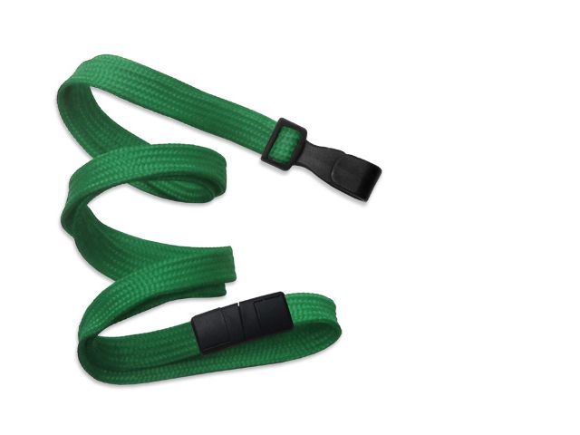 Cordoncino piatto 10mm VERDE - clip e sgancio (conf. da 100 pz.)