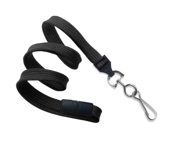 Cordoncino piatto 10mm NERO gancio in metallo (conf. da 100 pz.)