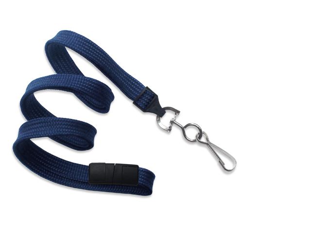 Cordoncino piatto 10mm BLU NAVY gancio in metallo (conf. da 100 pz.)