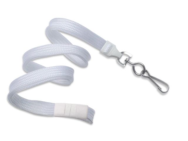 Cordoncino piatto 10mm BIANCO gancio in metallo (conf. da 100 pz.)