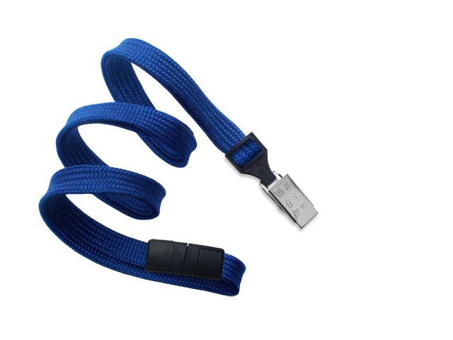Cordoncino piatto 10mm BLU ROYAL - clip bulldog (conf. da 100 pz.)