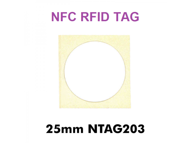 TAG NFC, adesivi, con chip NTAG 203, diam. 25mm