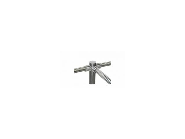 Montante a T, in acciaio inox spazzolato, 6 FORI