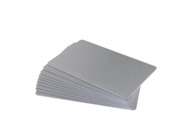 Tessera in PVC argento 0,76mm su 2 lati (conf. da 100 pz.)