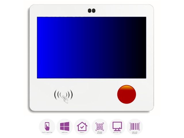 Mini totem da parete con schermo touch 21.5" capacitivo.