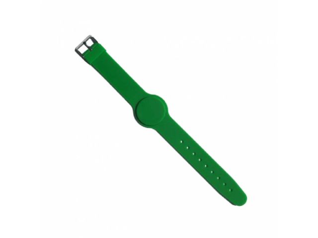 Braccialetto in silicone Fudan08 1K 13,56MHz regolab. VERDE